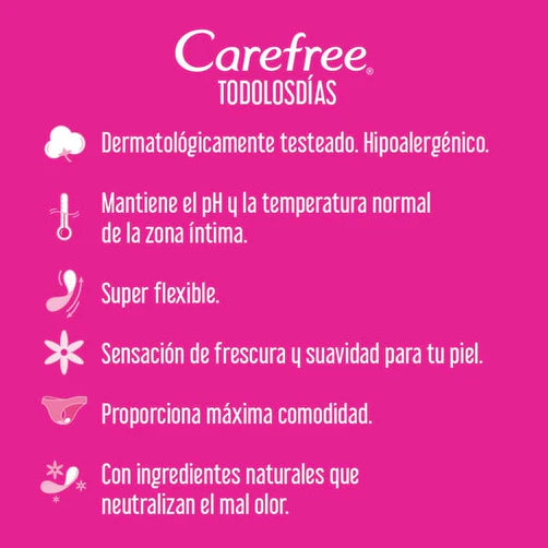 Pack x 3 Protectores diarios Carefree proteccion sin perfume 100unds