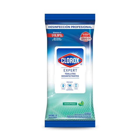 Toallitas Desinfectantes Clorox Expert Fresco flowpack 120 un