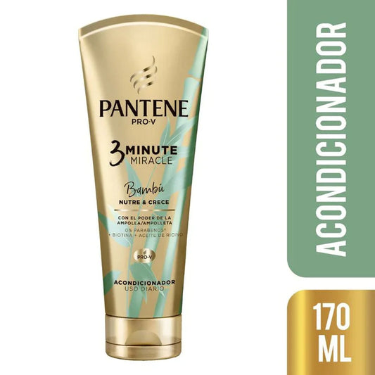 Pack x 3 Acondicionador Pantene 3 minutos Bambú 170ml