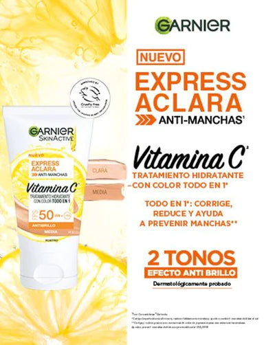 Crema Garnier Express Aclara Anti-Brillo Tono Claro 40g