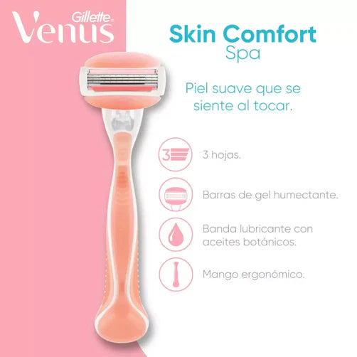 Maquina recargable Venus Skin Comfort Spa + 1 cartucho de 3 navajas