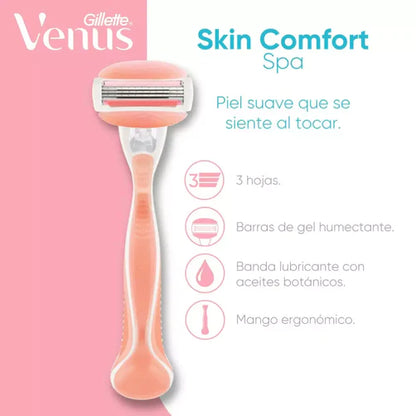 Maquina recargable Venus Skin Comfort Spa + 1 cartucho de 3 navajas