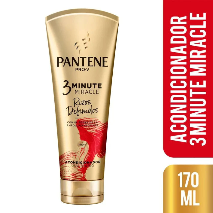 Pack x 3 Acondicionador Pantene 3 minutos Rizos Dfinidos 170ml