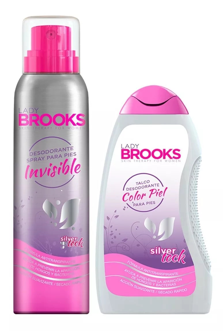 Pack x 3 Pack Lady Brooks Talco Para Pies 80gr + Spray Para pies 90gr