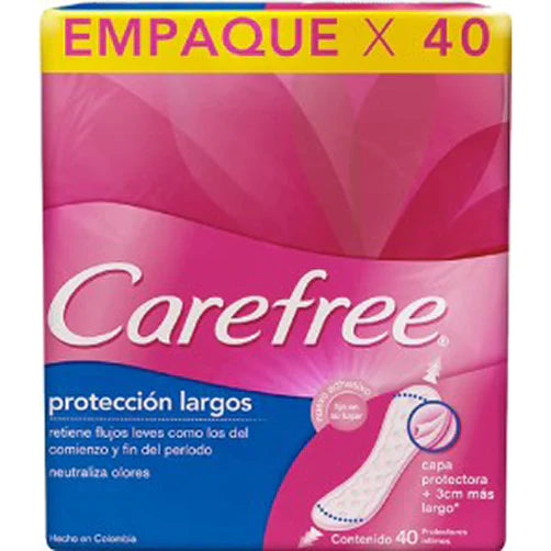 Pack x 3 Protectores diarios largos Carefree 40 unidades