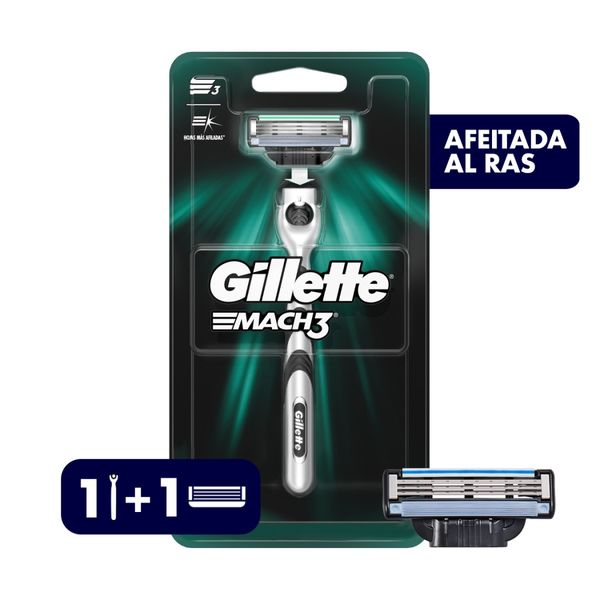 Máquina recargable Gillette Mach3 + 1 cartucho