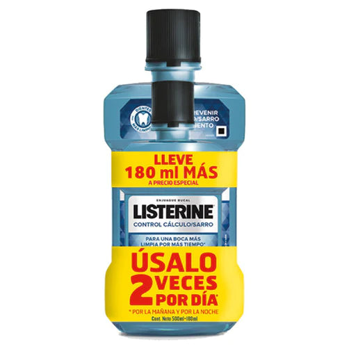 Enjuague bucal Listerine Control Sarro pack 500ml + 180ml
