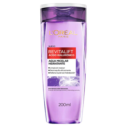 Agua micelar Loreal Revitalift ácido hialurónico 200ml