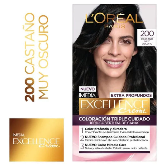 Excellence L’Oréal 200 Castaño Muy Oscuro