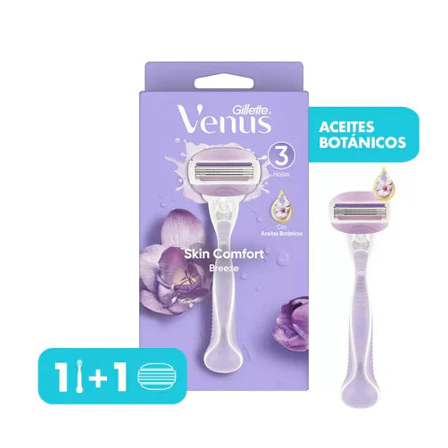 Maquina recargable Venus Skin Comfort Breeze + 1 cartucho de 3 navajas