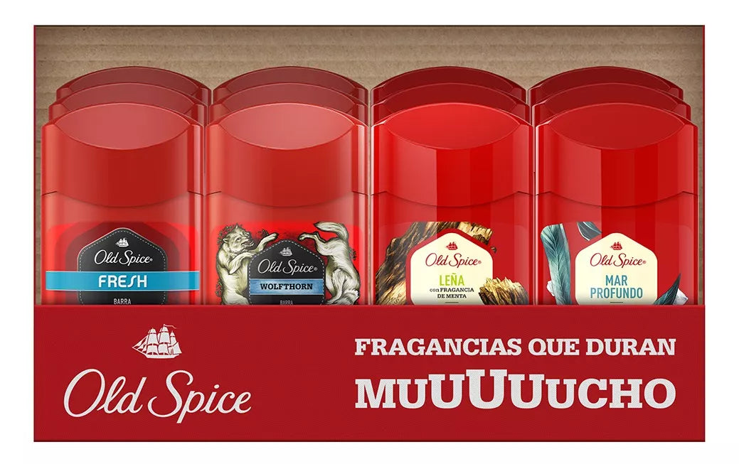 Pack x 12 Desodorante barra 50gr Old Spice (caja mixta)