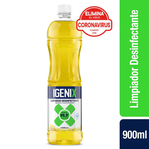 Pack x3 Limpiador Desinfectante Igenix Vainilla Amonio Cuaternario 900ml