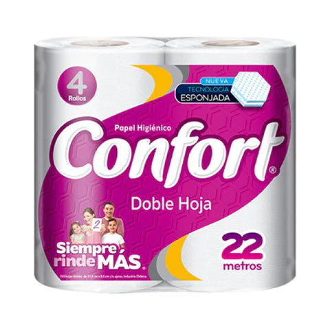 Pack x 3 Papel higiénico Confort 4 rollos 22 metros