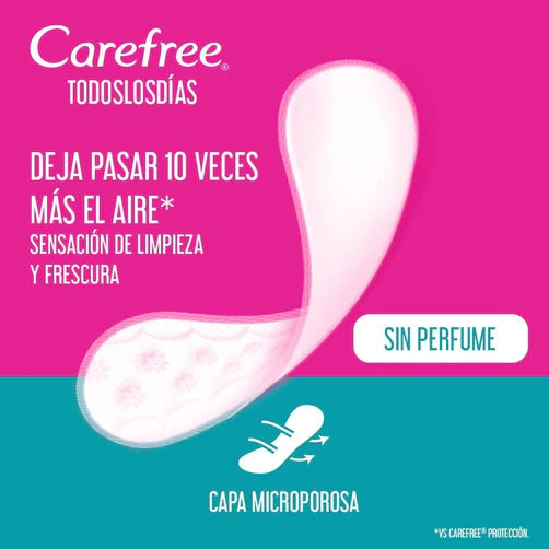 Pack x 3 Protectores diarios Carefree proteccion sin perfume 100unds