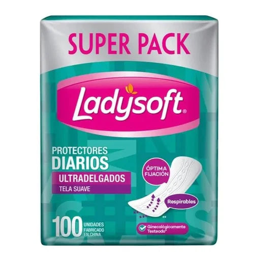 Pack x 3 Protectores diarios Ladysoft ultradelgados 100 unidades