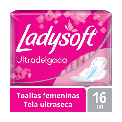 Pack x 3 Toalla higiénica Ladysoft Ultradelgada malla 16 und.