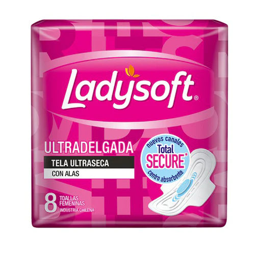 Pack x 3 Toalla higiénica Ladysoft Ultradelgada malla 8 unds.