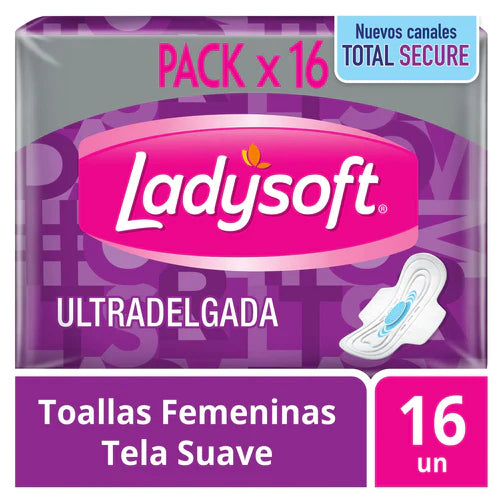 Pack x 3 Toalla higiénica Ladysoft Ultradelgada suave 16 und.