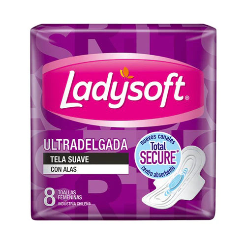 Pack x 3 Toalla higiénica Ladysoft Ultradelgada suave 8 unds.