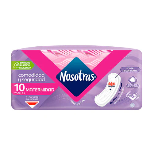 Pack x 3 Toalla higiénica Nosotras Maternidad 10unds.