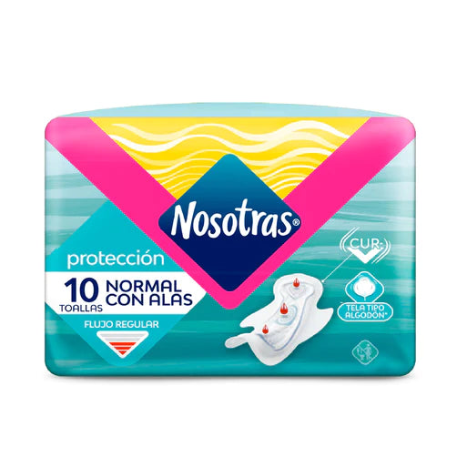 Pack x 3 Toalla higiénica Nosotras Normal con Alas 10unds.