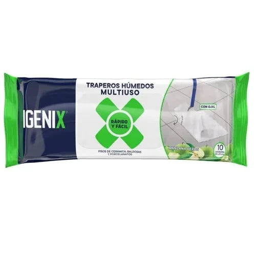 Pack x 3 Traperos humedos desinfectantes Igenix manzana 10unds