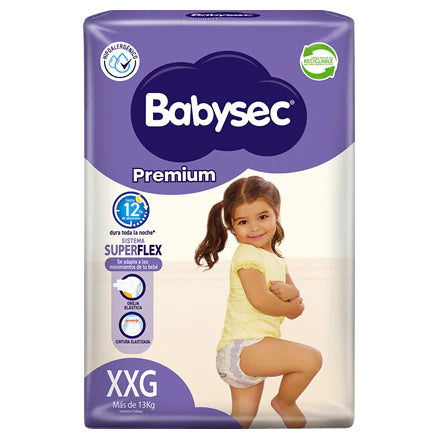 Pack x 8 Pañales Babysec Premium XXG 14 unds