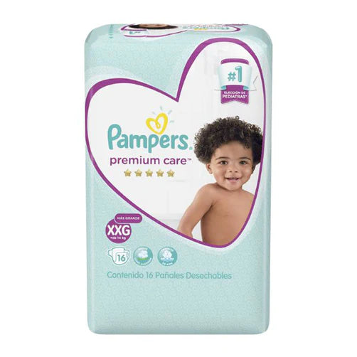 Pack x 8 Pañales Pampers Premium Care XXG 16 unds