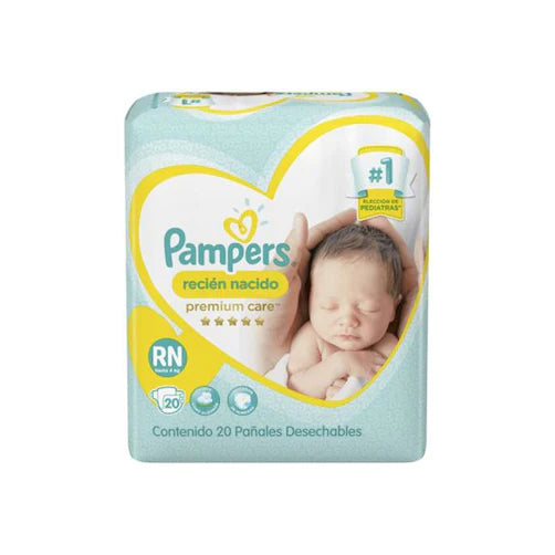 Pack x 12 Pañales Pampers Recién Nacido 20 unds