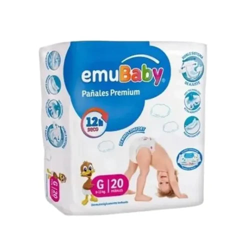 Pañales Emubaby premium G 18 unds