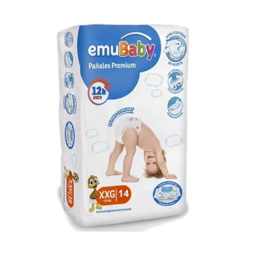 Pañales Emubaby premium XXG 14 unds