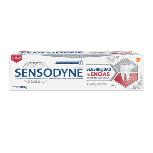 Pack x 3 Pasta dental Sensodyne Sensibilidad & Encías blanqueador 100gr