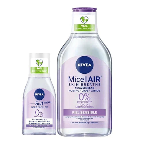 Set Canguro agua Micelar Nivea piel sensible 400ml + 100ml