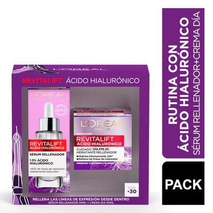 Set Dermo Expertise L'Oréal Paris Tratamiento Revitalift Hialuronico Día +Serum