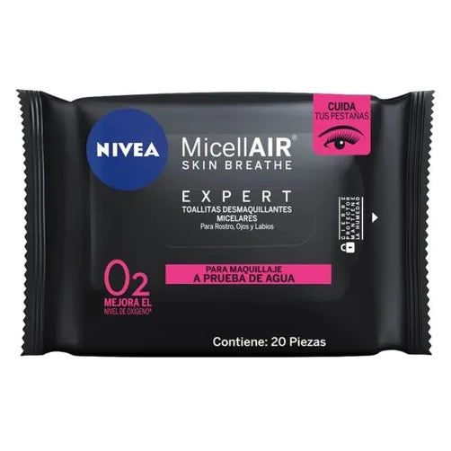 Pack x 3 Toallitas desmaquillantes Nivea MicellAIR 20 unds