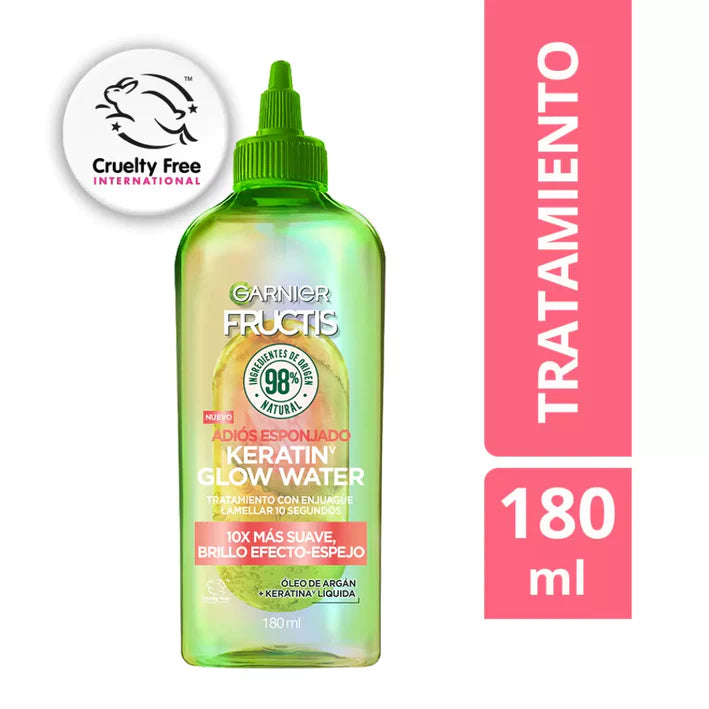 Tratamiento Agua Lamellar Keratin Glow Water Fructis Adiós Esponjado 180ml