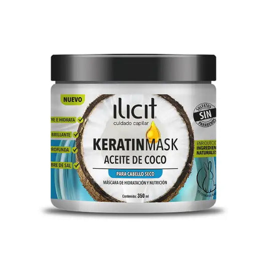 Pack x 3 Crema capilar Keratin Mask Ilicit aceite de coco 350ml