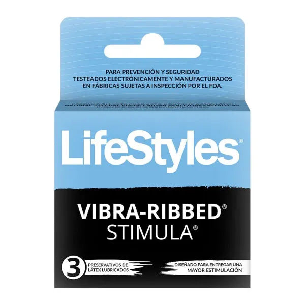 Preservativo LifeStyles Vibra-ribbed Stimula 3 unidades